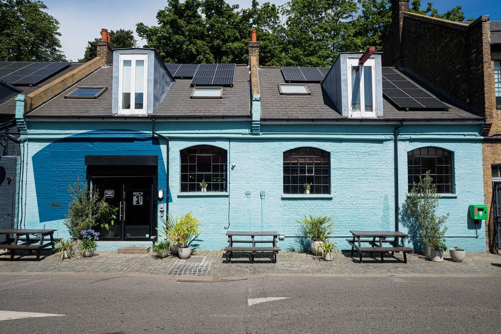 Our striking painted facade - you won't miss it!