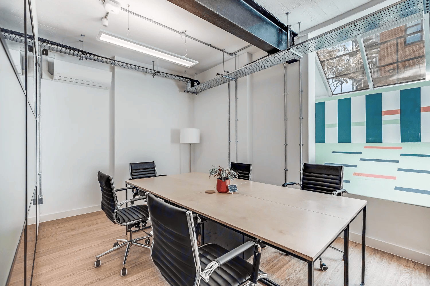 One of the two meeting rooms at Power Road Studios, both bookable by the hour.