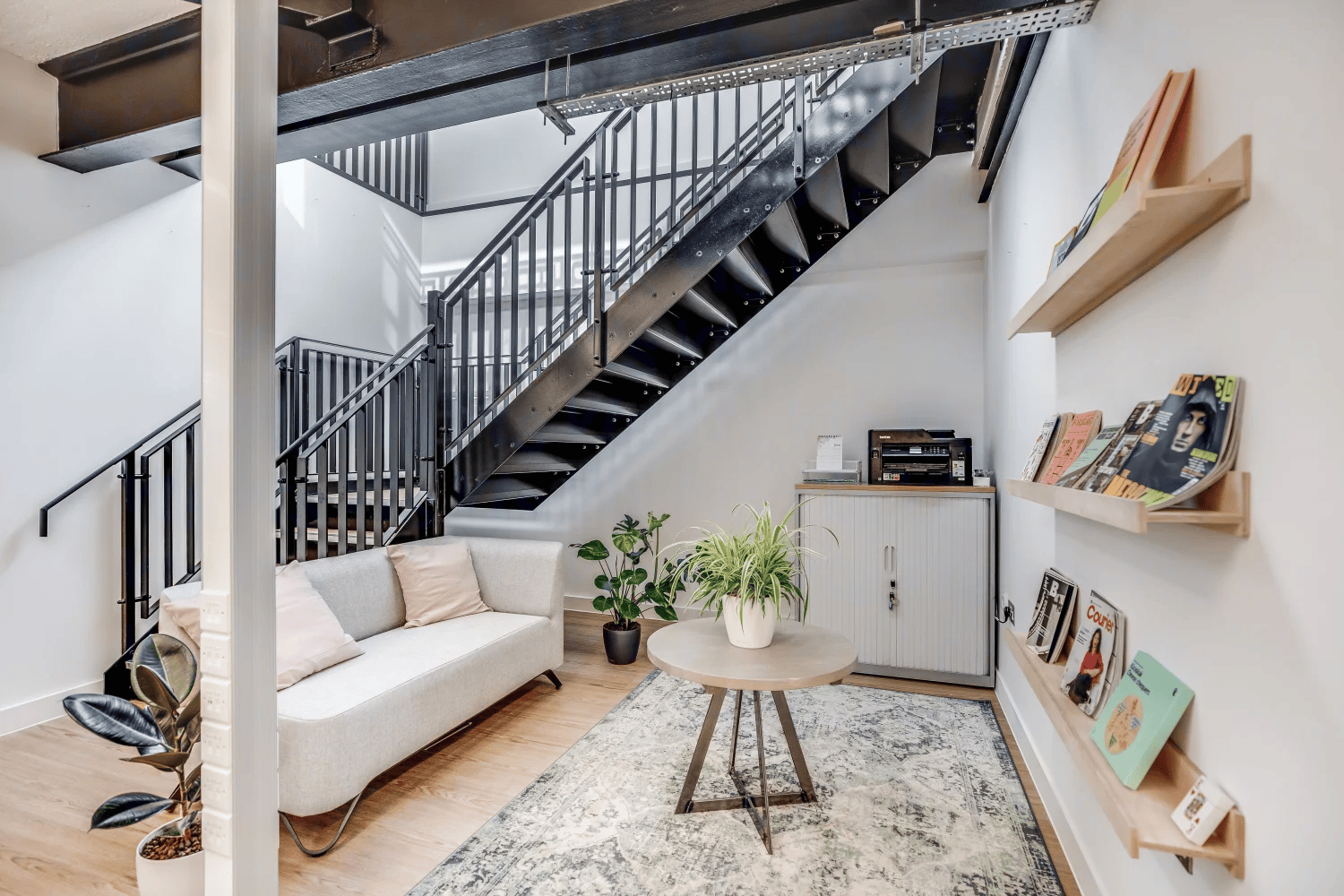 Considered nooks are around every turn, for a moment away from desks.