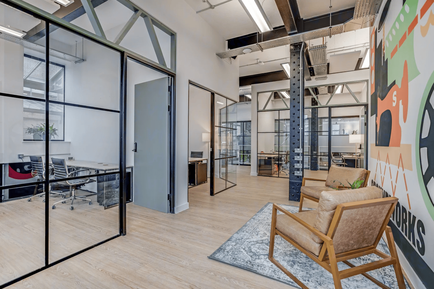 High ceilings, exposed beams and heritage touches.