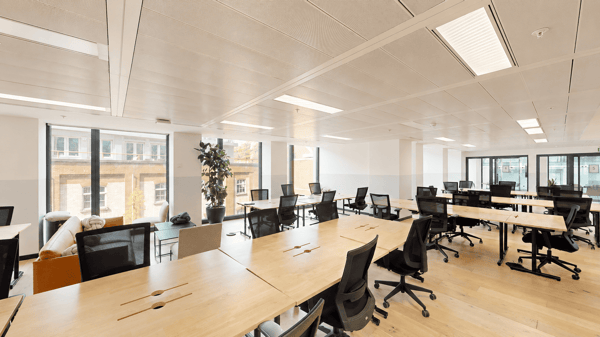 View of the internal open plan area of an office situated on the 6th floor of Alto Tower at Southbank Central