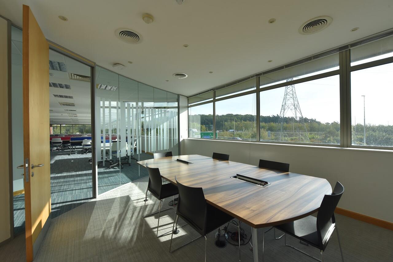 View of a six-person meeting room at Oak House Worcester