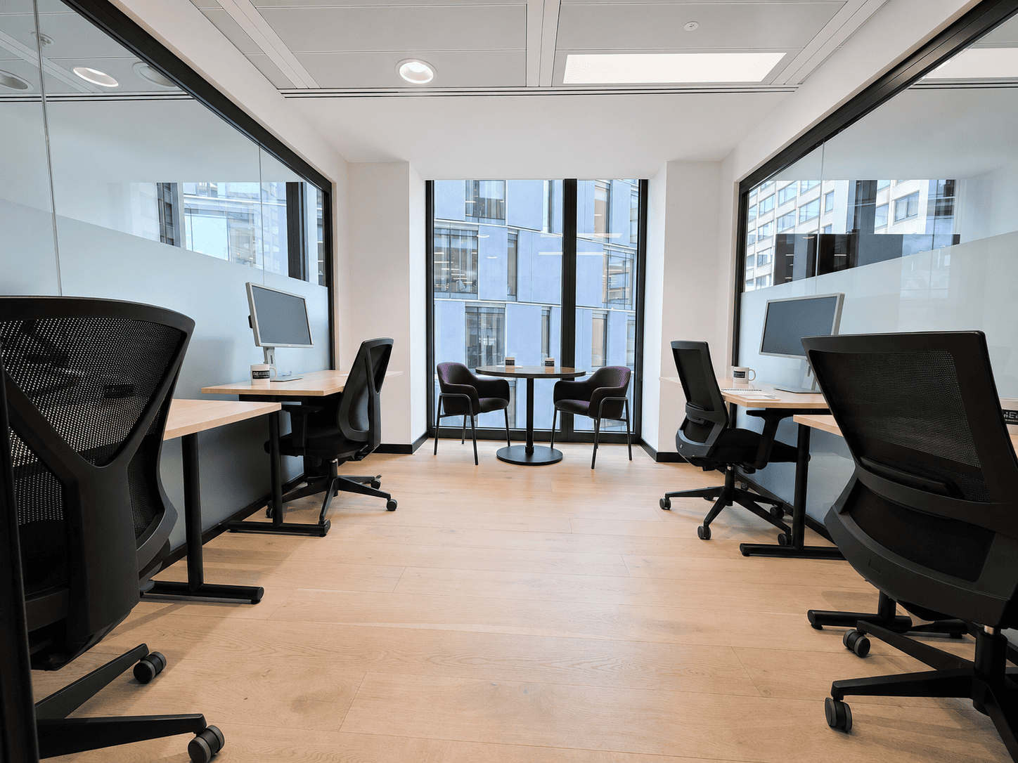 Many studios feature floor to ceiling glazing, with warm wooden floors.