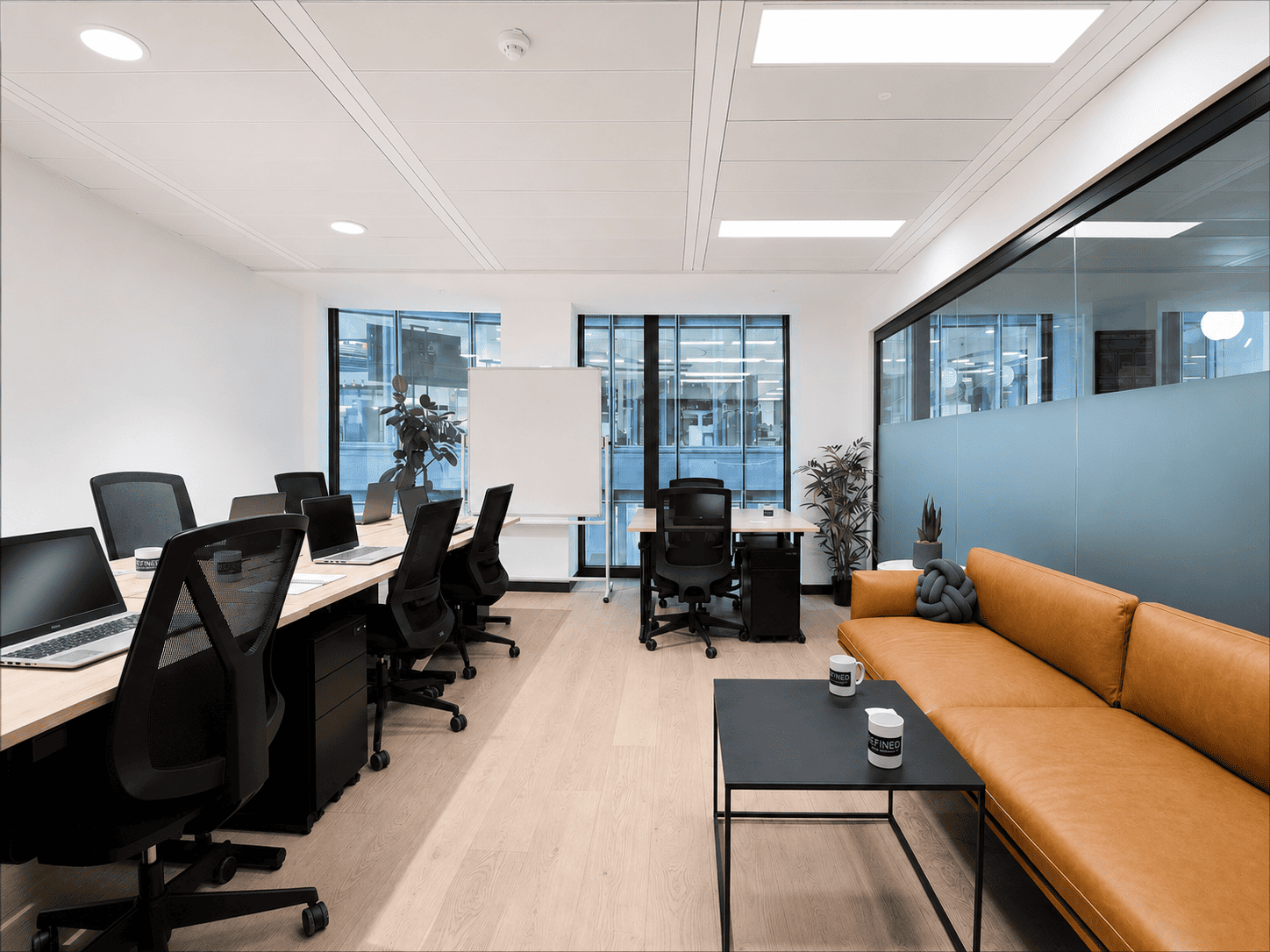 Larger studios have space for break out areas, and all can be configured to suit your team.